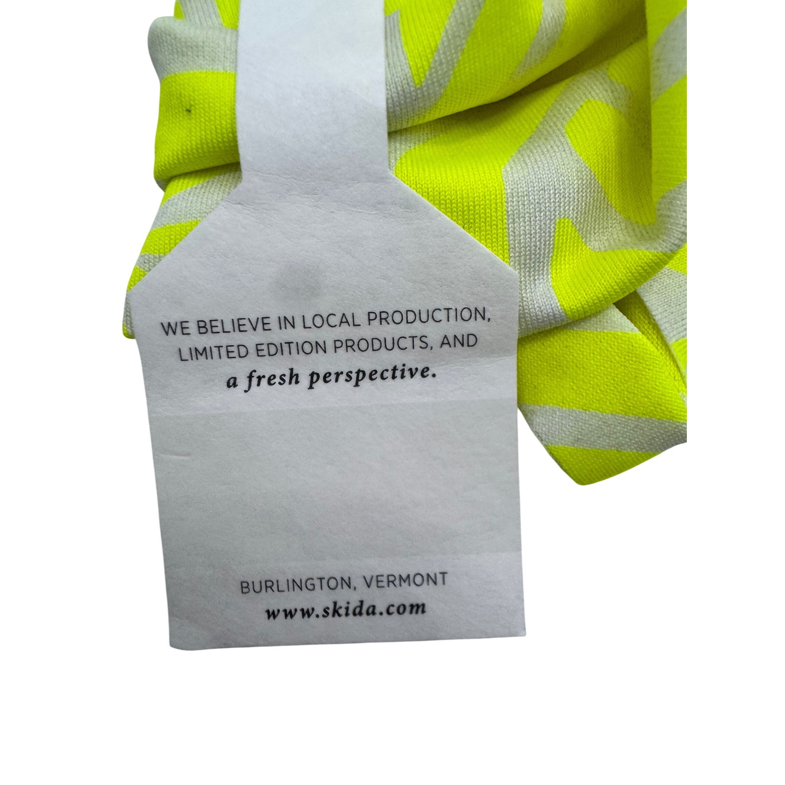 Skida Alpine Headband Neon Yellow White Geometric Nwt Unisex Athleisure Workut — image 3 of 3